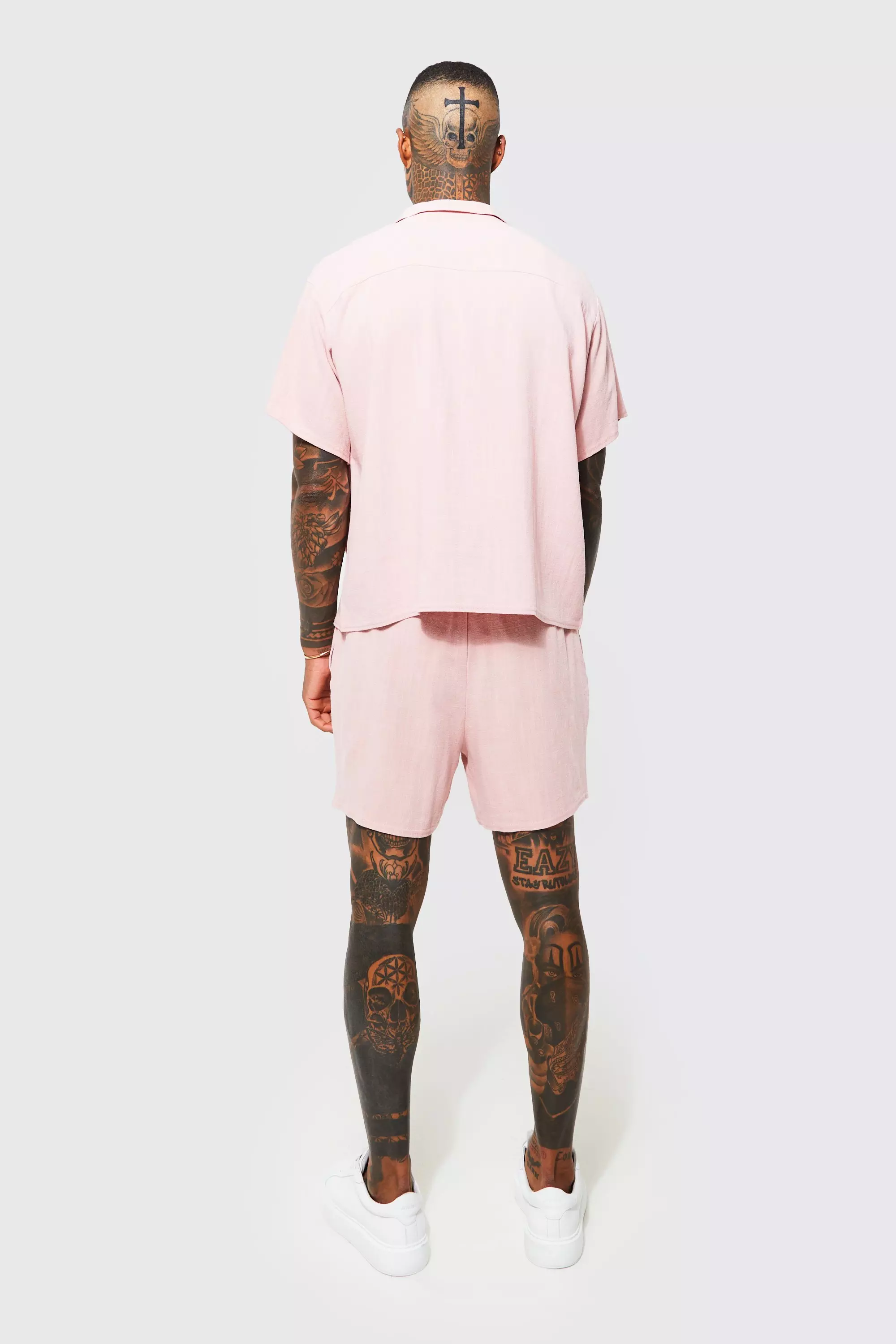 boohoo Boxy リビア リネンシャツ & ショート セットアップ Short Sleeve Boxy Linen Shirt & Short Set | boohoo FI